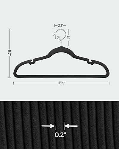 SONGMICS Velvet Hangers 50 Pack, Non-Slip Clothes Hangers, Space-Saving