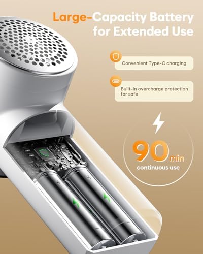 Fabric Shaver, Lint Remover Rechargeable,6-Blade Lint Remover