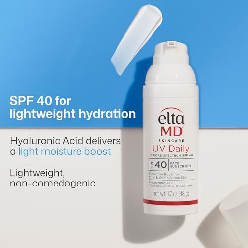 EltaMD UV Daily Face Sunscreen Moisturizer, Zinc Oxide, SPF 40 and SPF 50
