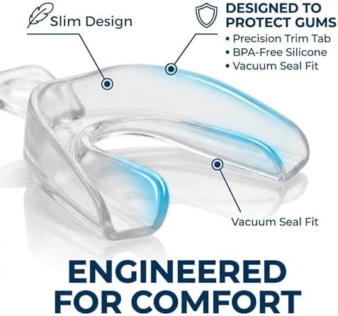 Teeth Whitening Trays for Gel 4 Pc Moldable Flexible Guards with 2 Cases