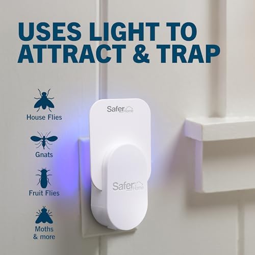 Safer Home Flying Insect Trap, Plug-in Fruit Fly Trap for Indoors, 2-Pack