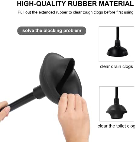SetSail Toilet Brush and Plunger Set, Semi-Hidden Toilet Plungers, Black