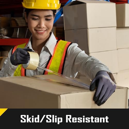 COOLJOB 3/6/12 Pairs Nitrile Nitrile Dipped Nylon Safety Work Gloves