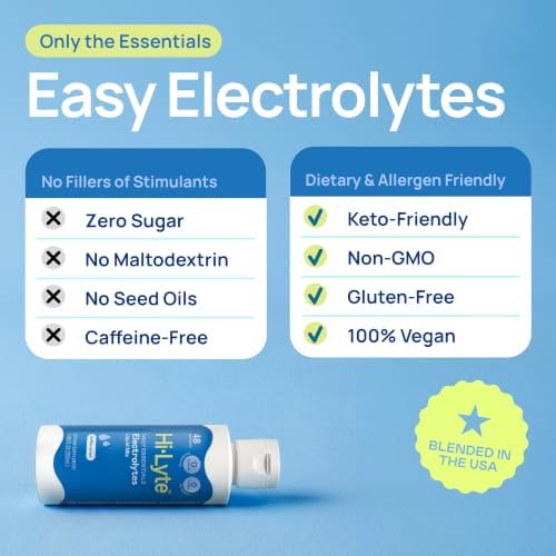 Hi-Lyte Electrolytes for Fasting, Immune Support and Rapid Hydration | 48 Servings | NO Calories NO Sugar | 20%+ More Potassium, Magnesium & Zinc