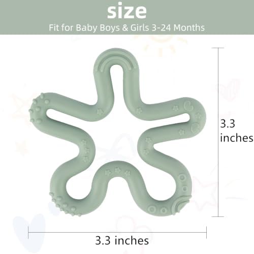 Fu Store 3pcs Coral Flower Teether Ring Baby Teething Toys Silicone Teether