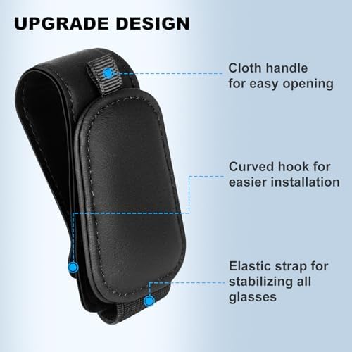 Teraves 2 Pack Sunglass Holder for Car Visor, Magnetic, Easy to Hold