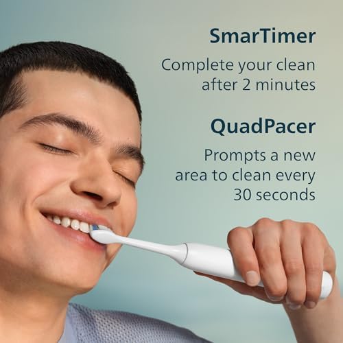 PHILIPS Sonicare 1100 Rechargeable Electric Toothbrush, 1 Brush Head, White