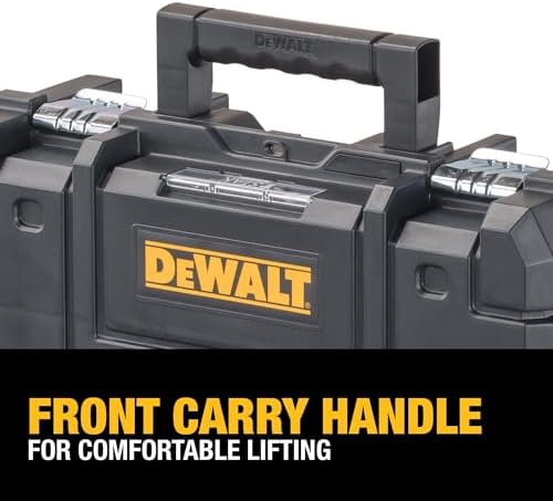 DEWALT Tool Box TSTAK II, 13 In. Flat Top Tool Storage Case, Stackable Organizer Hard Case Portable Toolbox, Heavy Duty, Holds Up To 66 lbs (DWST17807)