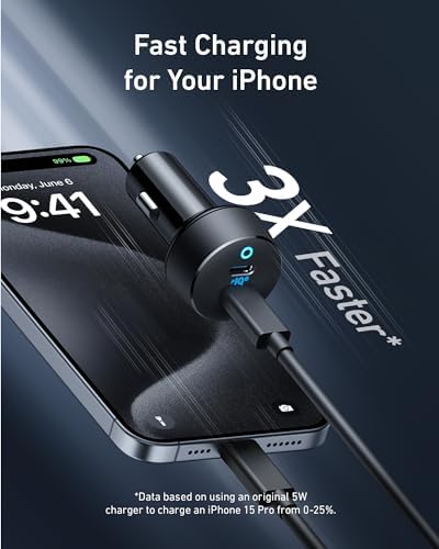 Anker 40W 2-Port PowerIQ 3.0 USB C Fast Charging Car Charger