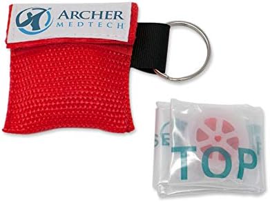 CPR Keychain Face Shields with One-Way Valve, 6 Pack