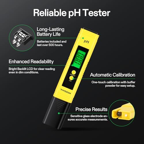VIVOSUN Digital pH Meter TDS EC Meter for Water 0.01 Accuracy Hydroponics