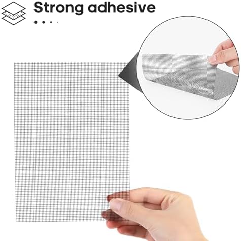 Secopad 6 PCS Screen Patch Tape, 5" X 7" Window Screen Repair Kit, Black