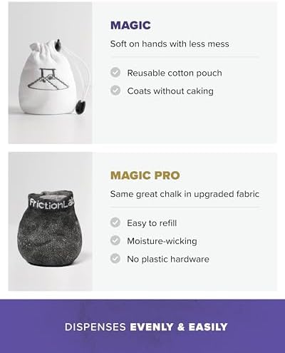Friction Labs Magic Chalk Ball, Premium Gym Chalk Ball in Refillable Sock
