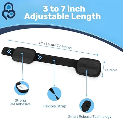 Baby Proof Me RV Fridge Lock & Child Safety Cabinet Latch, Black, 6-Count