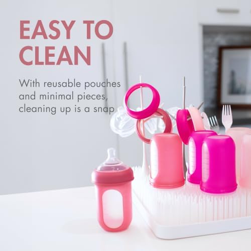 Boon Nursh Silicone Baby Bottles - Pink - 8 Oz - 3 Count