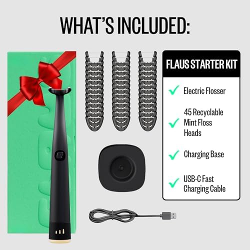 FLAUS Electric Flosser - Gentle Glide - Shark Tank Dental Plaque Remover