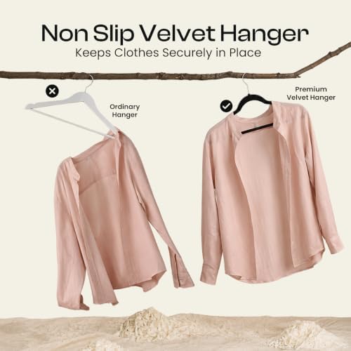 Utopia Home Velvet Hangers, Black, 50 Pack
