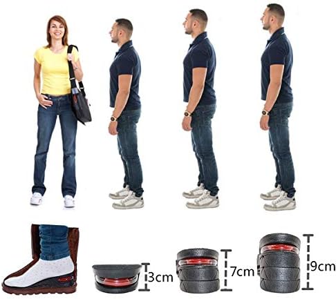 Height Increase Insoles Air Taller Cushion Shoes Insoles 4-Layer Heel Insert for Men
