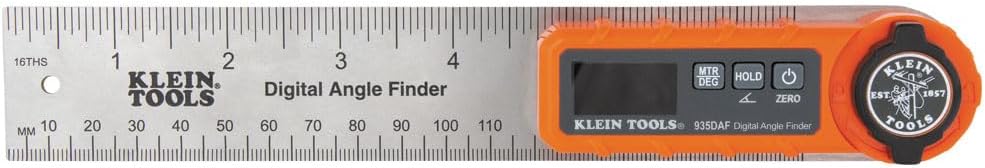 Klein Tools 935DAF Digital Angle Finder, Precision Measurements, Miter Saw Protractor Angle Calculation and Portable Design