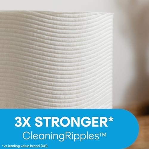 Cottonelle Ultra Clean Toilet Paper with Active CleaningRipples Texture, Strong Bath Tissue, 12 Family Mega Rolls = 66 Regular Rolls