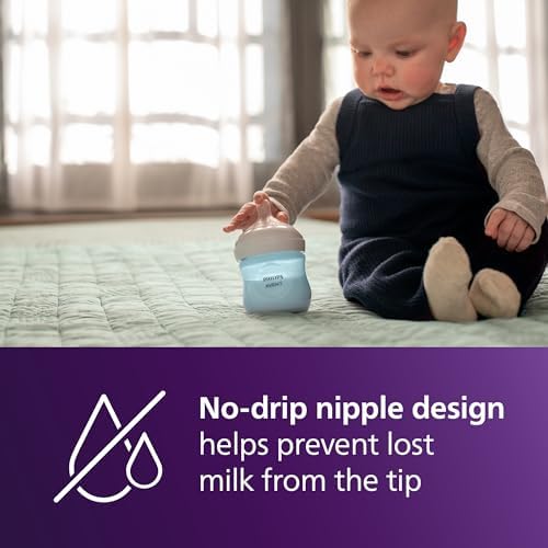 Philips Avent Natural Baby Bottles, Slow Flow, 4 oz, BPA-Free, 4-Pack