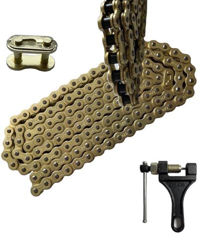 420 Motorcycle Gold Chain 132 Link with Chain Breaker