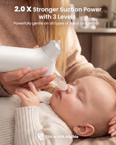 GROWNSY SniffEase 3-in-1 Baby Nasal Aspirator – Spray, Suction & Mist, Grey