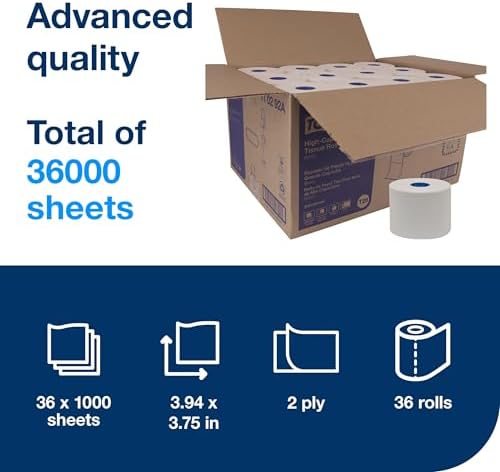 Tork High-Capacity Toilet Paper Roll White T26, 36 x 1000, 110292A