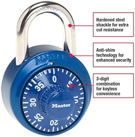 Master Lock Combination Padlock, Locker Lock, for Gym and School 1530DCM