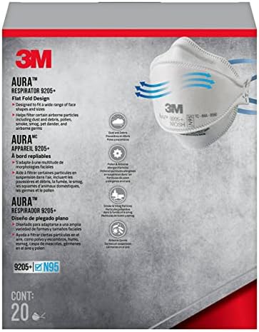 3M™ Aura™ N95 Particulate Respirator, 9205PH-20-DC, Pack of 20 Respirators