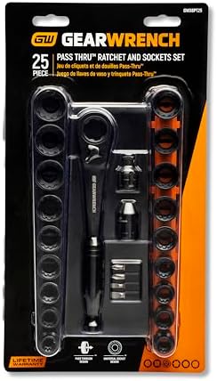 GEARWRENCH 25 Piece 3/8" Drive Pass-Thru Ratchet and Socket Set | GWX6PT25