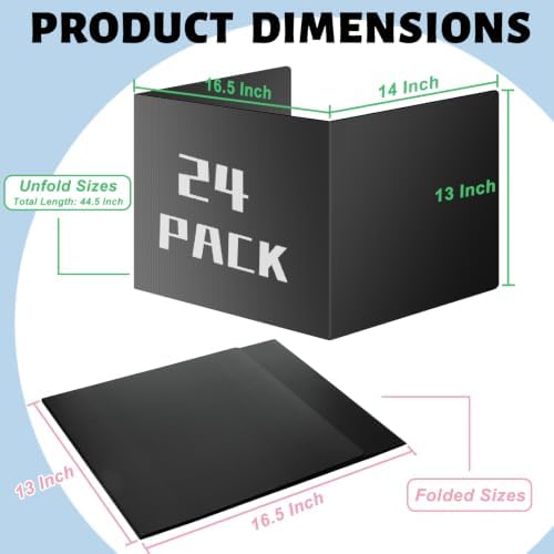 24 Pack Privacy Folders for Students, Black Desk Dividers for Classroom