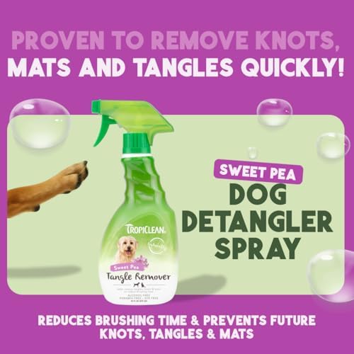 TropiClean Dog Detangler Spray Dematting, Leave-in Conditioner, 16oz.