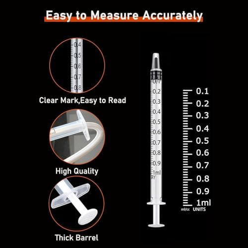 30Pcs 1ml Syringes with Cap Oral Dispenser Syringe