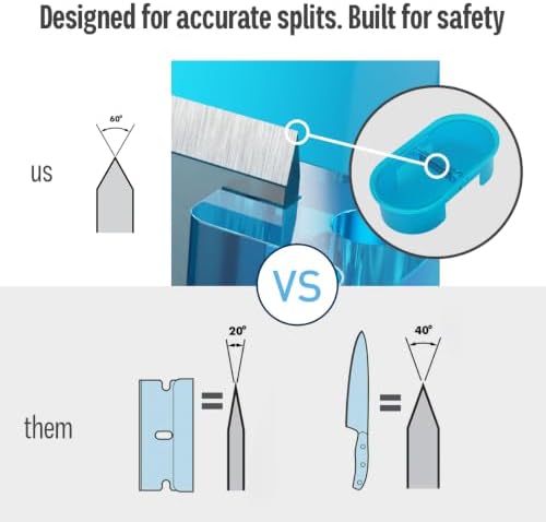 EQUADOSE Pill Cutter, Double Stainless Steel Blade & Centering Device, Blue