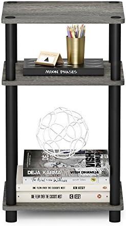 Furinno JUST Toolless 3-Tier Side Table, Open Shelf End Table, French Oak