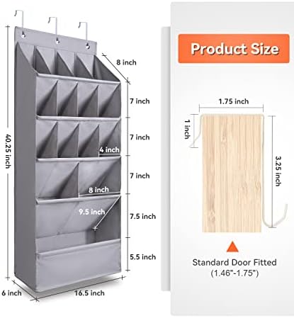 FENTEC 1 Pack Over-the-Door-Shoe-Organizers, Hanging Organizer Large Pocket