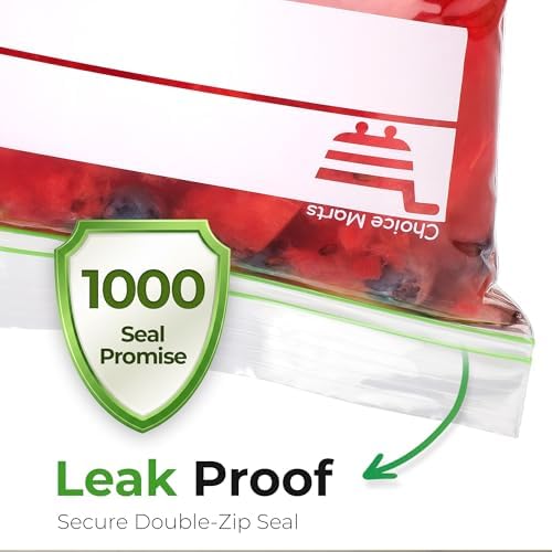 Baggies Variety Size Pack - 200 pcs, Leak Proof Freezer Bags