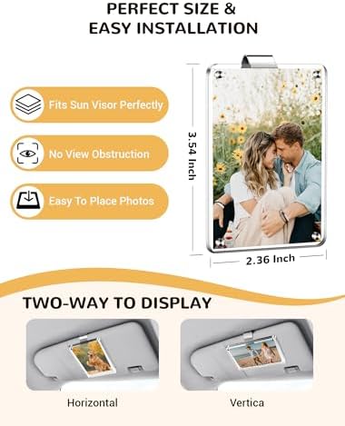 2 Pack Car Picture Holder and Visor Photo Clip, Car Sun Visor Picture Frame