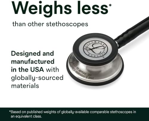 3M Littmann Classic III Monitoring Stethoscope, 5633, More Than 2X as Loud, Weighs Less, Stainless Steel Chestpiece, 27" Pearl Pink Tube