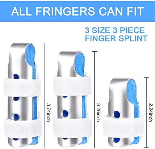 Sopito Finger Splint, 3-Size Set for Middle, Pinky & Thumb, Lightweight