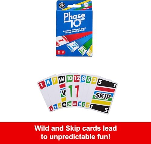 Mattel Games Phase 10 Card Game in Storage Tin for Ages 7+