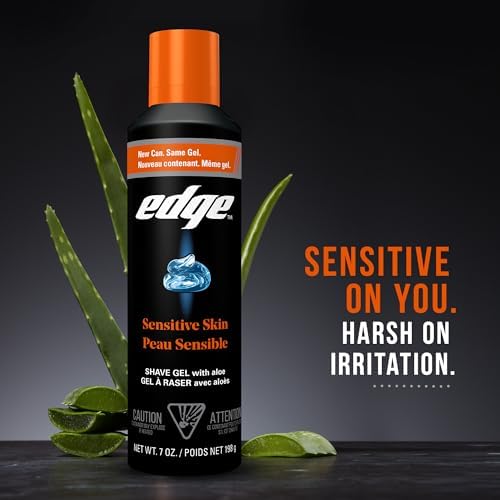 Edge Shaving Gel for Men, Sensitive Skin, 7 oz (6 Pack)