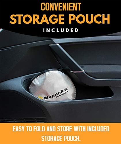 Magnelex Windshield Sun Shade - Reflective Fabric Blocks Sun and Keeps Your Vehicle Cool, Foldable Sun Shield for Car (Universal Fit)