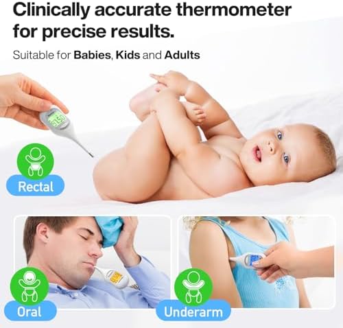Boncare 9 Seconds Basal Body Thermometer for Ovulation (Rice-White)