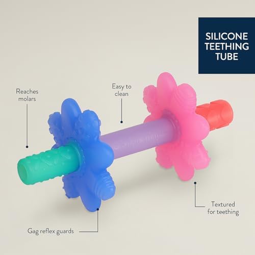 Itzy Ritzy Soothing Teething Tube, Made with Soft Silicone (Pink Rainbow)