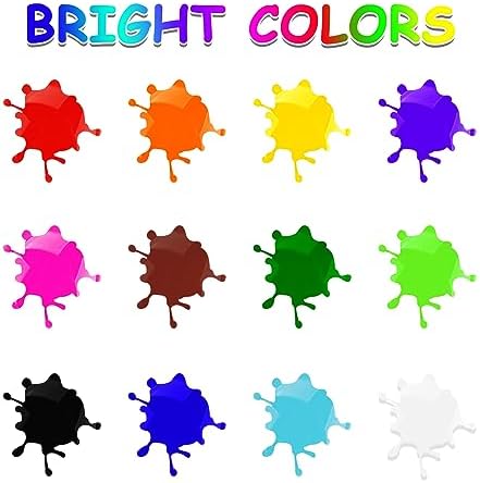 ABEIER Washable Finger Paint for Toddlers 1-3, 12 Non-Toxic Colors