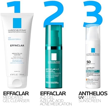 La Roche-Posay Effaclar A.Z. Acne Face Gel with Azelaic Acid, 1.35oz