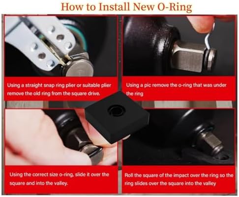 (6+6 Sets) 1/2”& 3/8" Impact Retaining Ring Clip Friction Ring with O-Ring