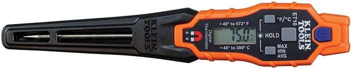 Klein Tools ET05 Digital Pocket Thermometer, HVAC Instant Read Thermometer with Backlit Display, Wide Measurement Range, Fahrenheit and Celsius